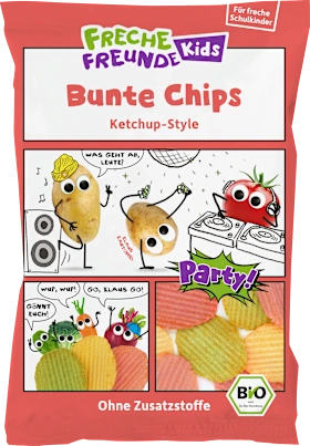 FRECHE FREUNDE Children's snack colorful chips ketchup style, 50 g