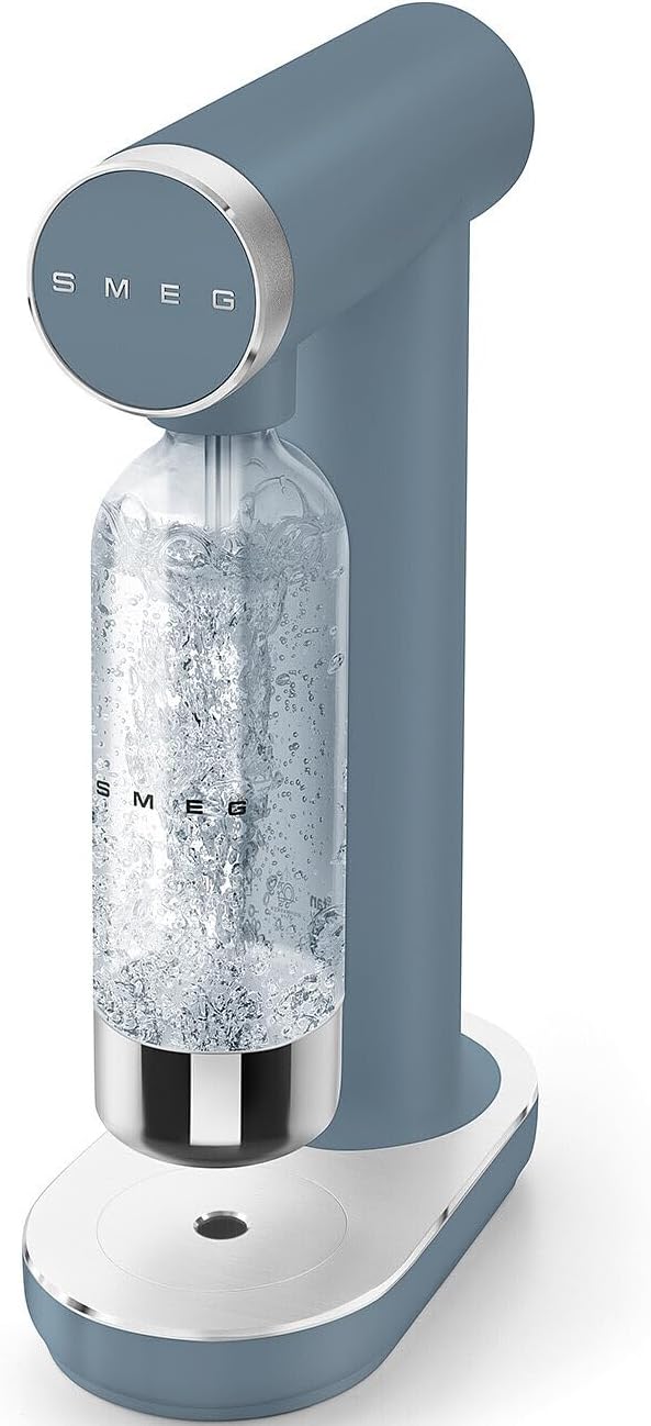 Smeg SKC01SBM 800ml Soda Maker Non Slip Feet Space Saving Design - Storm Blue