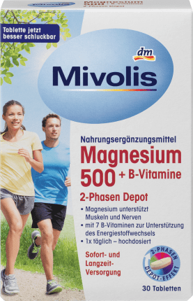 Mivolis Magnesium 500 + B-Vitamine 2-Phasen Depot, Tabletten 30 St., 45 g