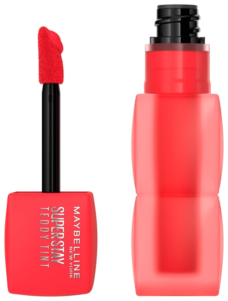 Maybelline New York Teddy Tint Lipstick for Delicate, Soft Matte Lips, Extra Long Lasting Color, Soft Drawn Finish, Comfortable and Without Coloring, Color: 35 July Forever, Superstay