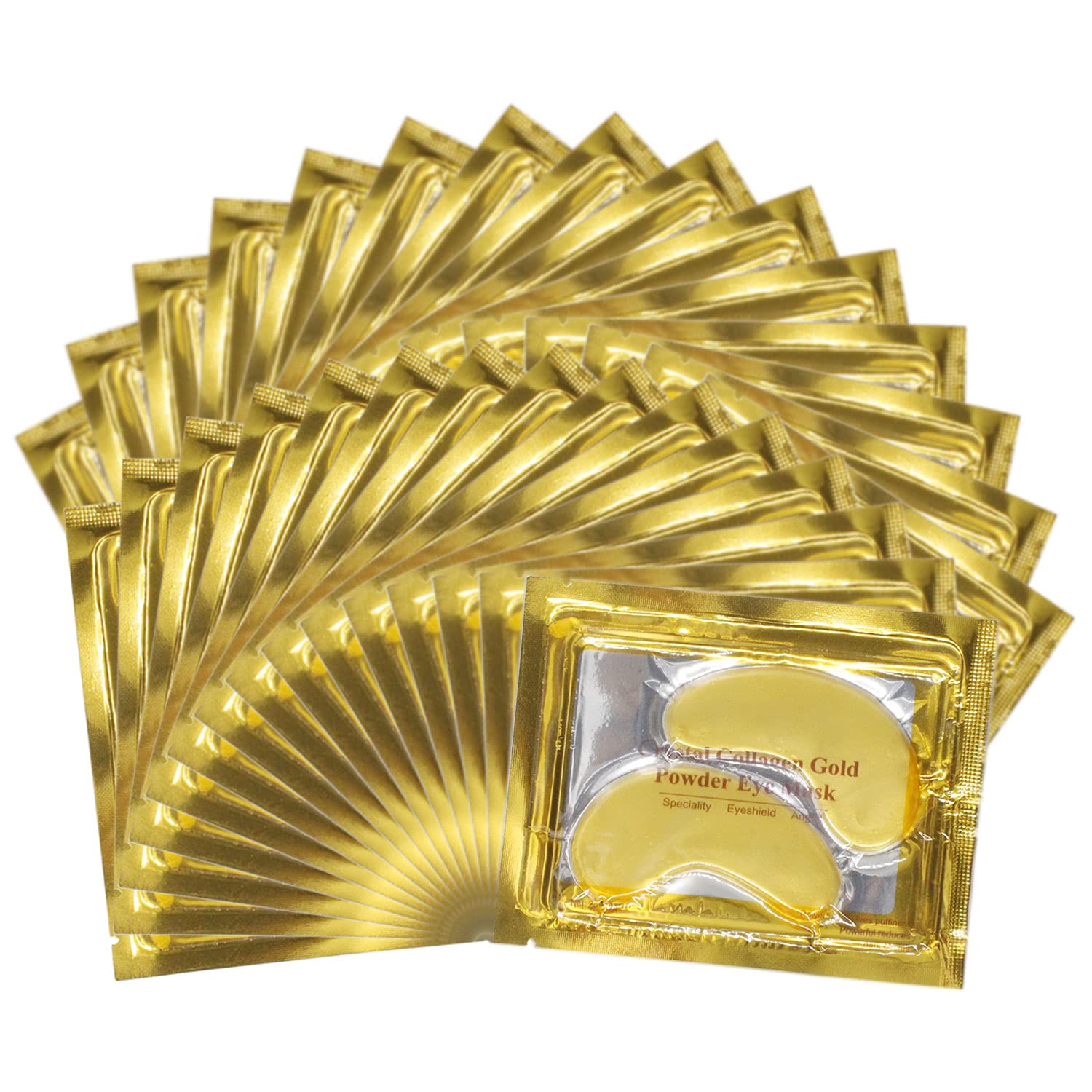 IDUCEN Eye Pads, 24k Gold Eye Mask, Eye Pads, Anti-Ageing, Collagen Eye Mask for Reduction of Eye Wrinkles, Removing Dark Circles and Moisturising (25 Pairs)