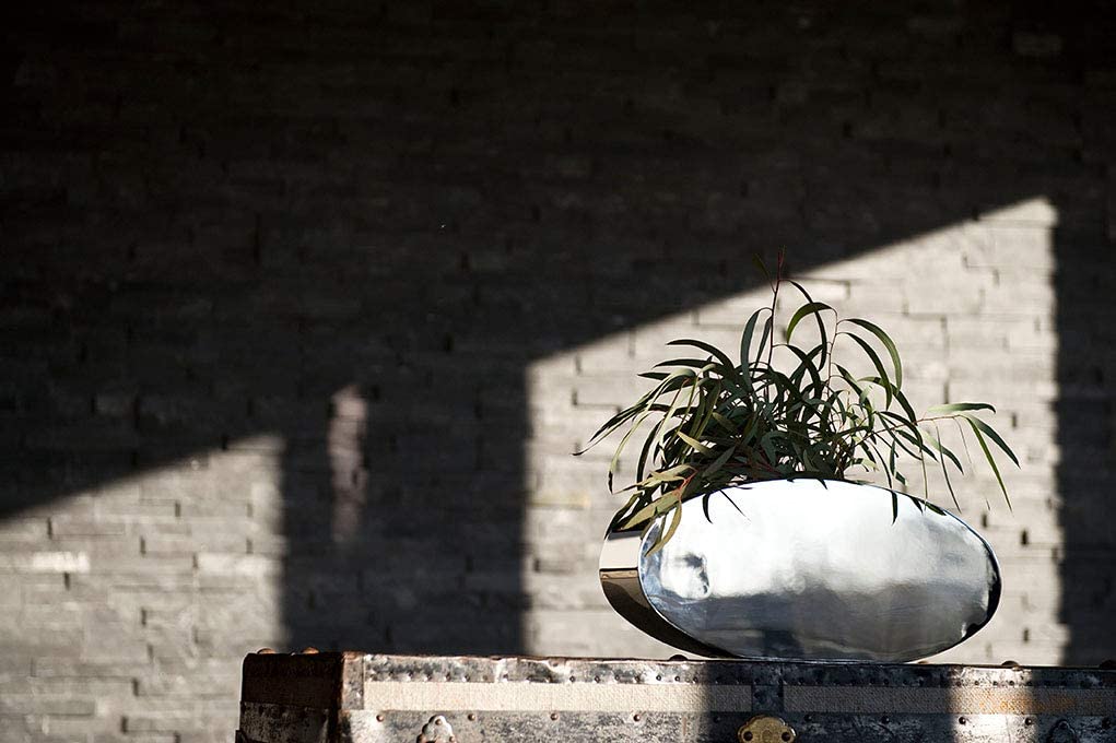 Philippi Donna Vase, Stainless Steel, Silver, 40 x 6.5 x 16 cm