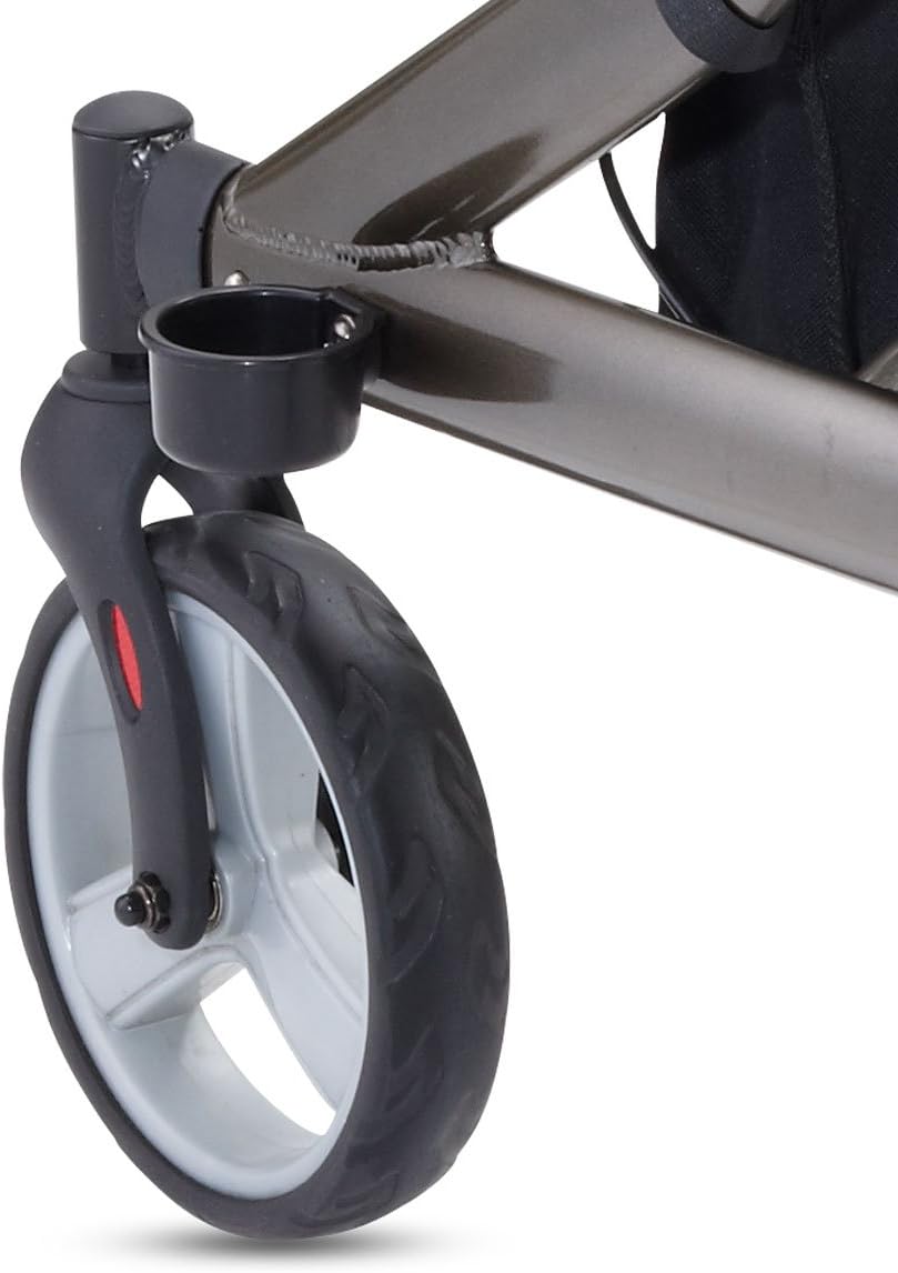 Bischoff & Bischoff Bischoff&Bischoff Capero Foldable Rollator - Lightweight Indoor Outdoor Walker with Back Strap, Stick Holder and Removable Mesh Bag