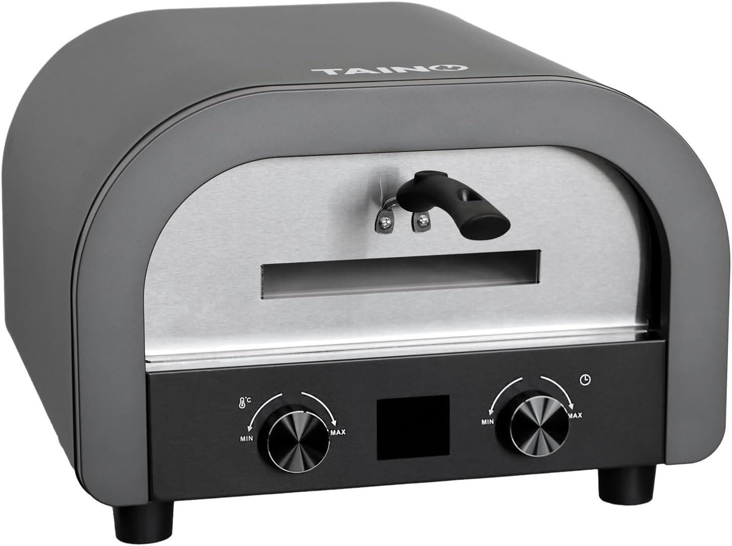 TAINO Koda Electric Pizza Oven 2200 W 1 Chamber Grill Oven with Glass Window Pizza Stone Black