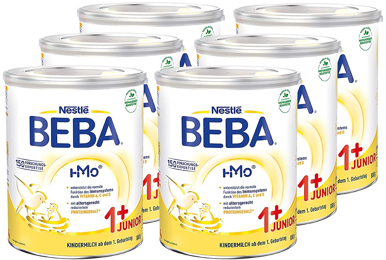 Nestlé BEBA JUNIOR 1 Milchgetränk ab dem 1. Geburtstag, 6er Pack (6 x 800g)