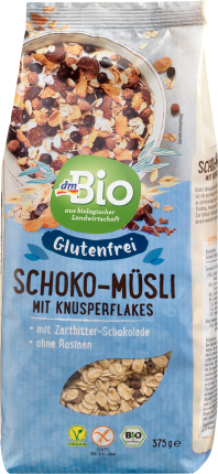 dmBio Chocolate muesli with crunchy flakes gluten-free, 375 g