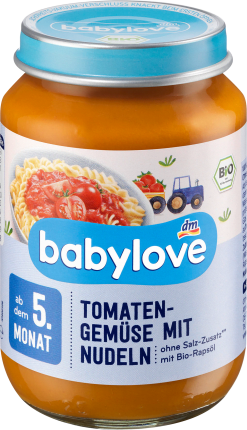 babylove Menu Tomato vegetables with pasta from the 5th month, 190 g