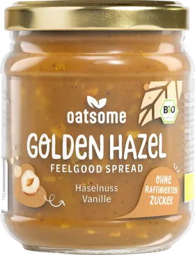 Oatsome Hazelnut butter, \"Golden Hazel\" Feelgood Spread, hazelnut vanilla, 200 g