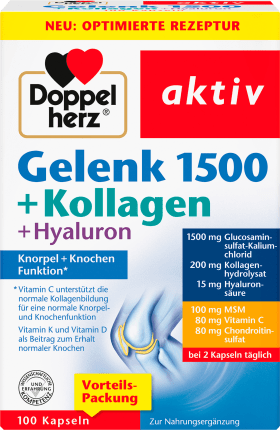 Doppelherz Joint 1500 + Collagen + Hyaluron capsules 100 pcs, 115 g