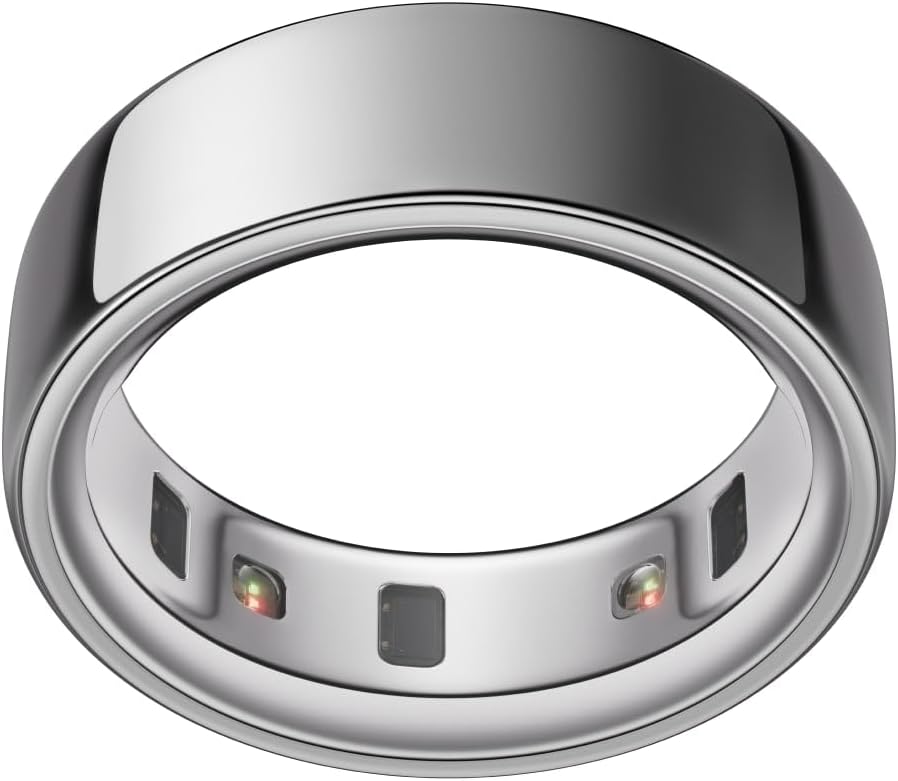 OURA Store Oura Ring 4 - Silver - Size 9 - Smart Ring | Measure First with Oura Ring 4 Sizing Kit | Sleep Tracking Wearable - Heart Rate - Fitness Tracker - Up to 8 Days Battery Life