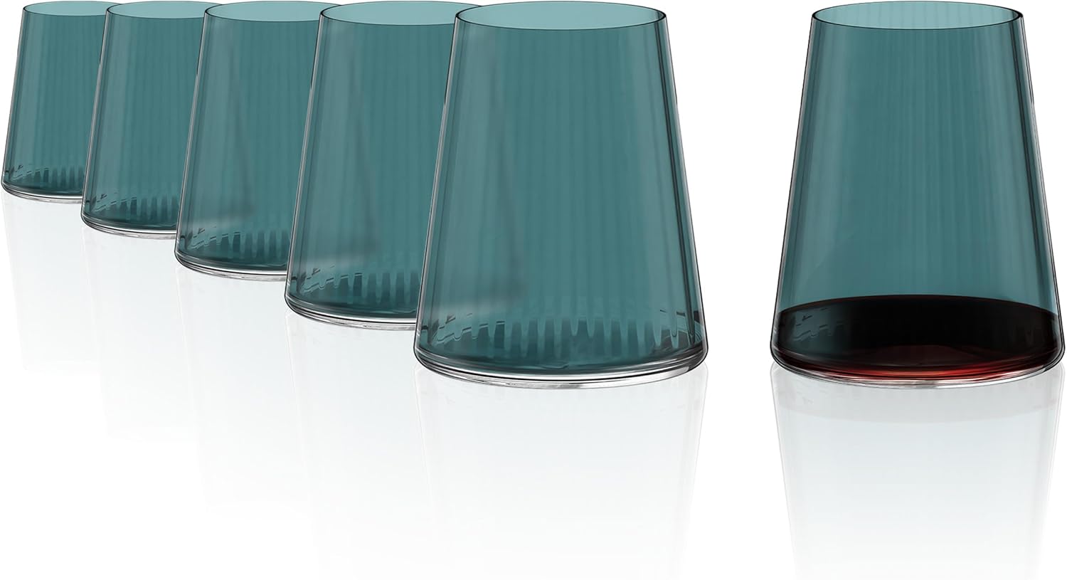 Stölzle Lausitz Store Stölzle Lausitz Symphony Teal White Wine Cups Set of 6 400 ml - All-Round Glasses for White Wine, Water, Juice & Cocktails - Elegant Crystal Glass Drinking Glasses - Dishwasher Safe & Shockproof