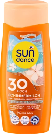 SUNDANCE Sonnenmilch mit Schimmer & tropischem Duft, island breeze,LSF 30, 200 ml