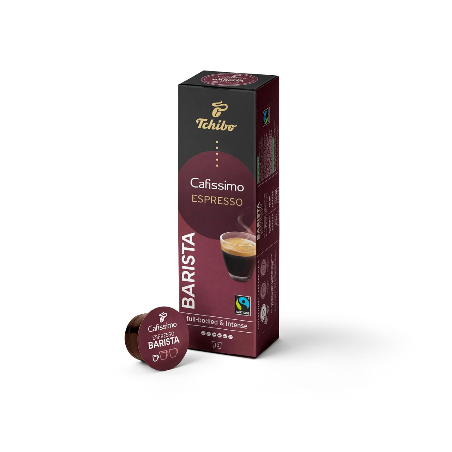 Tchibo Cafissimo Espresso Barista Coffee Capsules, Pack of 10, Sustainable & Fair Trade, Premium Quality