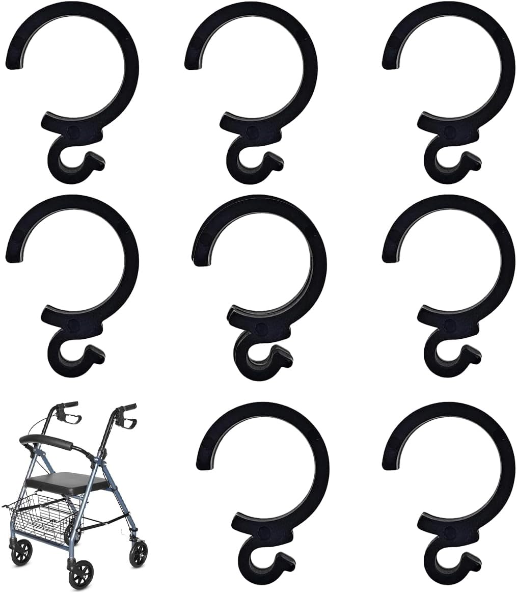 MAIXIANGGUOJI Brake clamp for walking aid, brake handle holder, rollator spare parts accessories for rollator wheelchair transport chair (Black, 6 pieces)