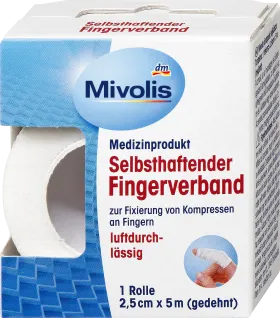 Mivolis Self-adhesive finger bandage, 2.5 cm x 5 m (stretched), 1 roll, 1 piece