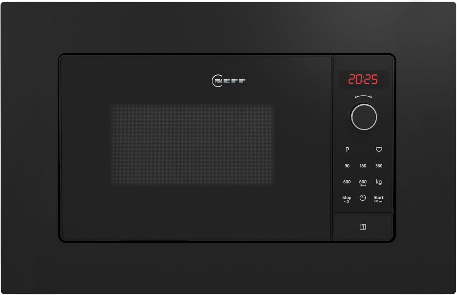 NEFF HLAWG25S3 Microwave, N30, 50 x 38 cm (W x H), LED Display, Automatic Programs, Easy Clean, Easy Clock, Black
