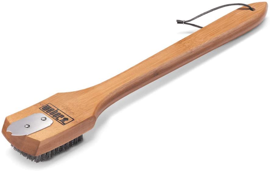 Weber 6464 Barbecue Brush with Bamboo Handle, Grill Cleaning, Charcoal Grill