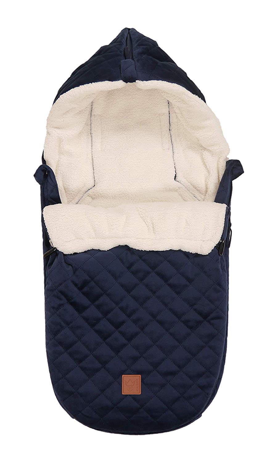 Kaiser Velvet Hoodie Baby Car Seat Footmuff Navy