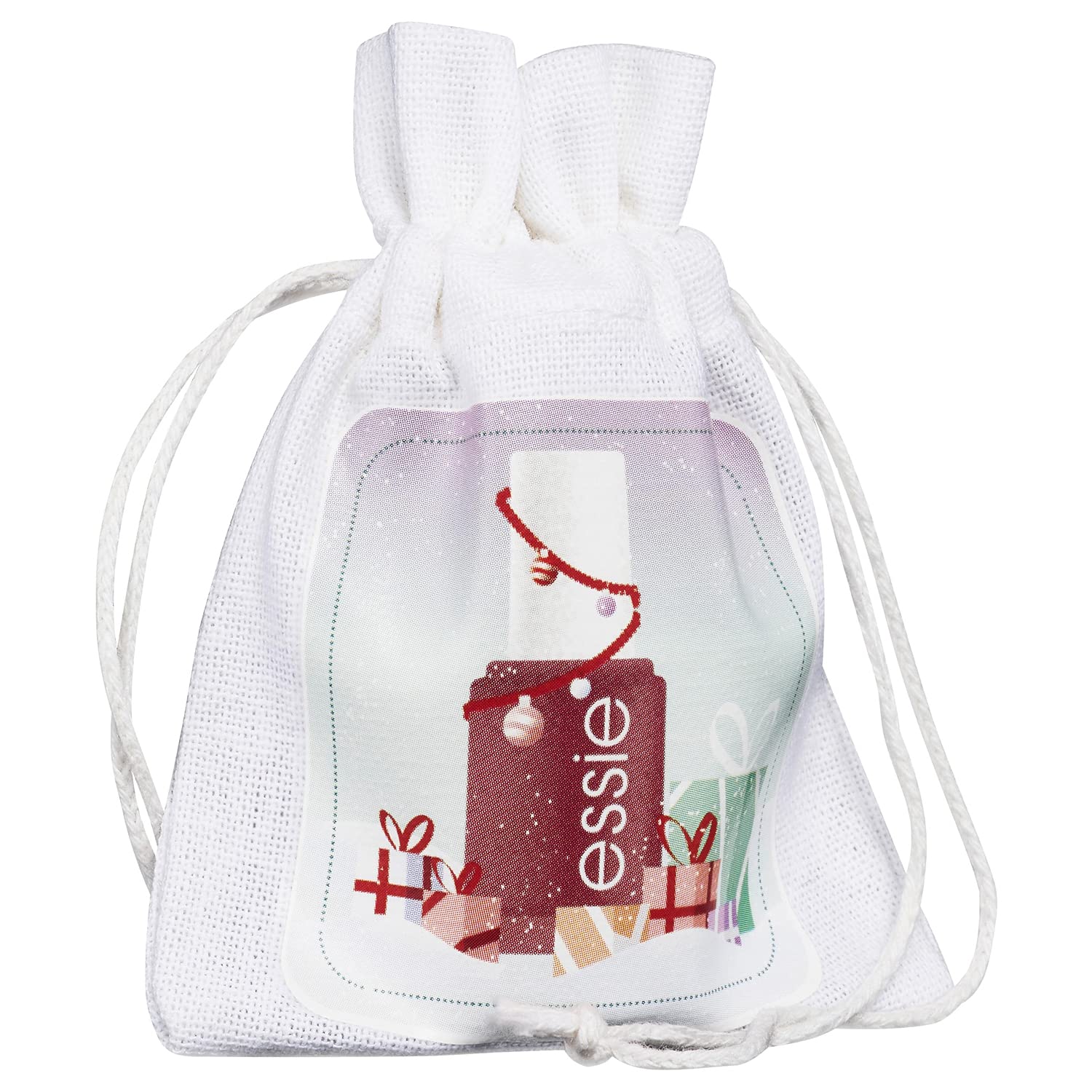 essie Santa bag for nail polish lovers, manicure duo in red and nude, for a colour-intensive Christmas time, 2 items, kit ‎duo