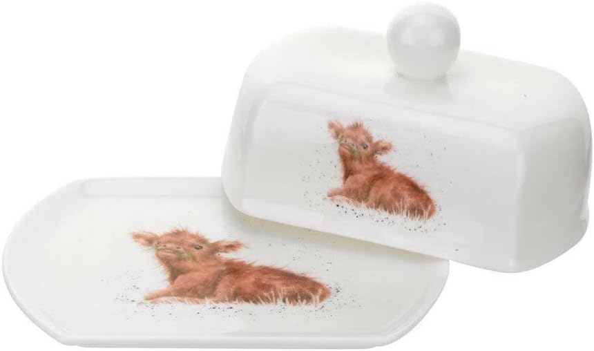 Wrendale by Royal Worcester Covered Butter Dish Calf, Multi-Colour