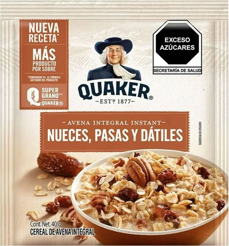 Quaker Avena Integral Instant Nueces, Pasas Y Datiles 40g (Best before March 2, 2025) 40g