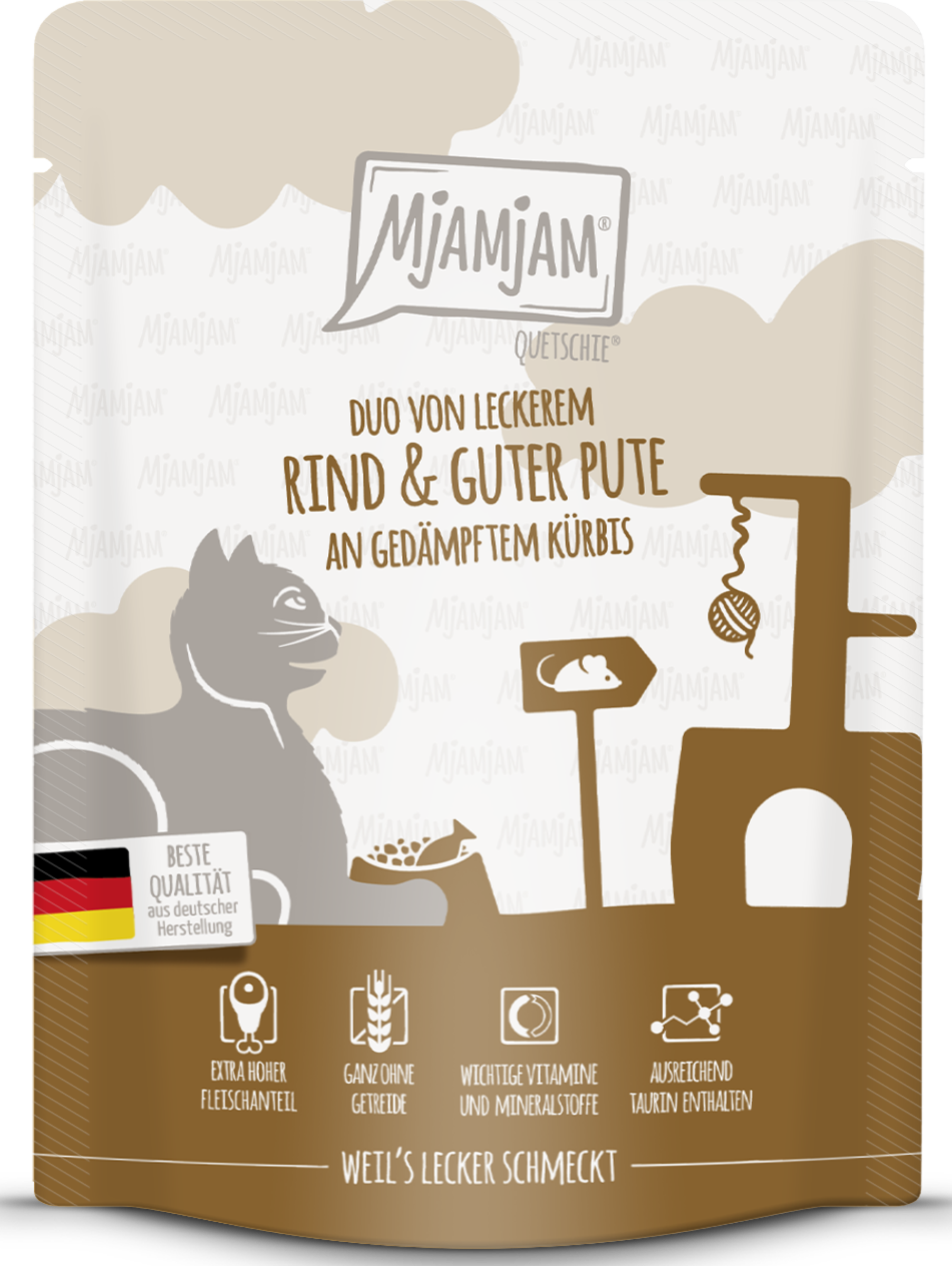 MjAMjAM Quetschie - Duo of delicious beef & good turkey with steamed pumpkin 300g