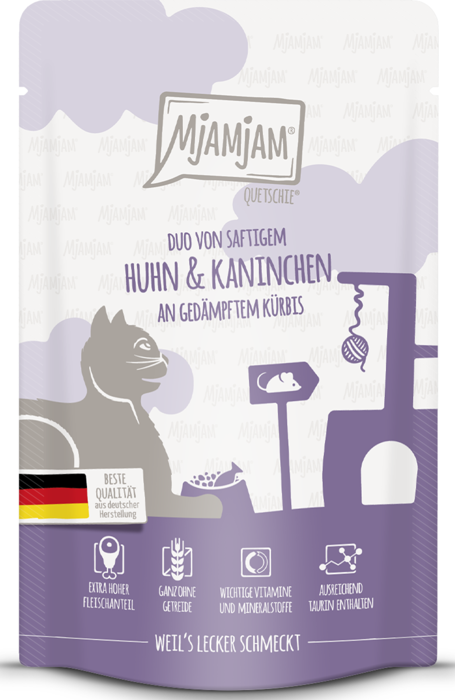 MjAMjAM Quetschie - Duo of juicy chicken & rabbit with steamed pumpkin 125g