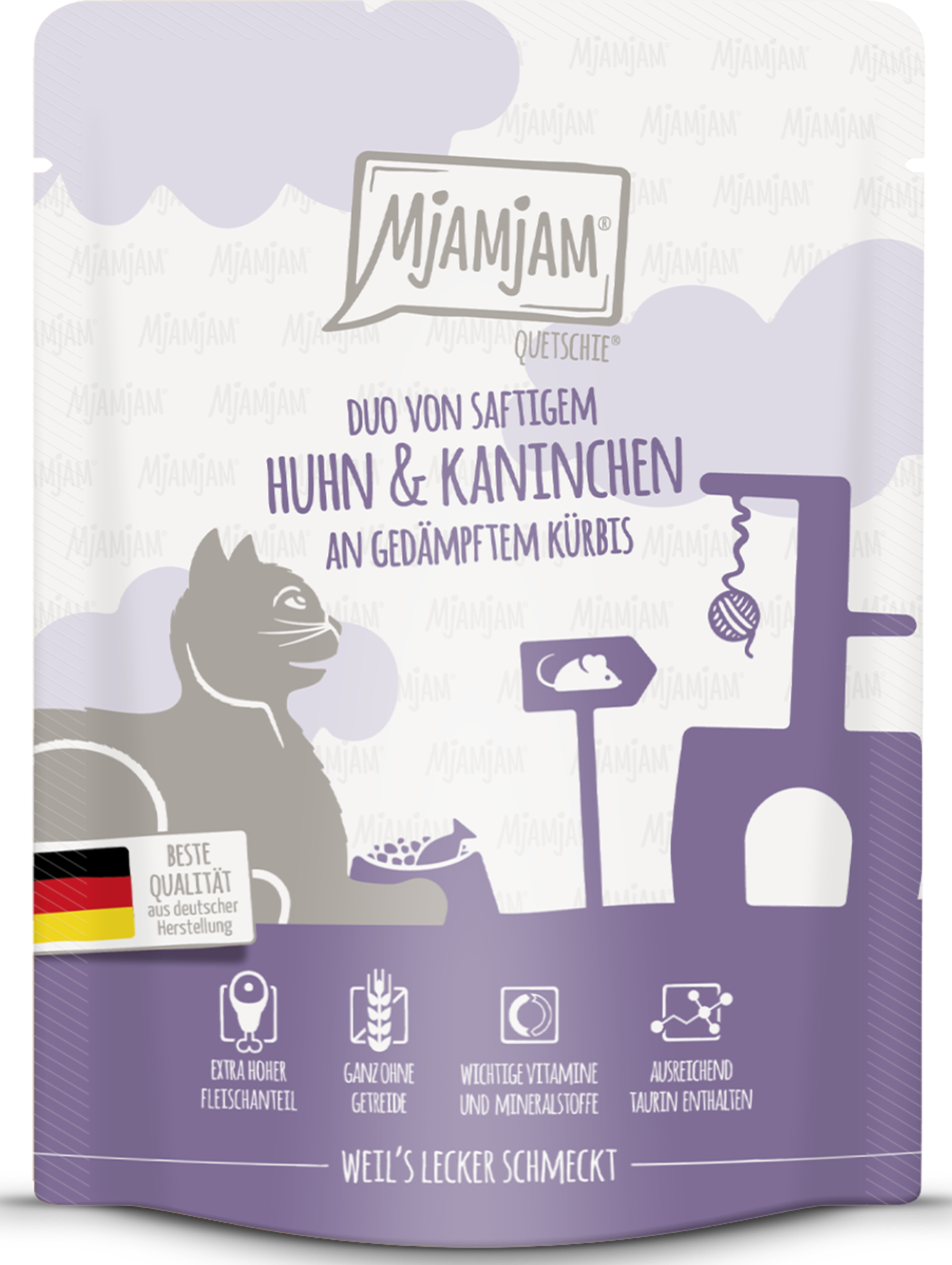 MjAMjAM Quetschie - Duo of juicy chicken & rabbit with steamed pumpkin 300g