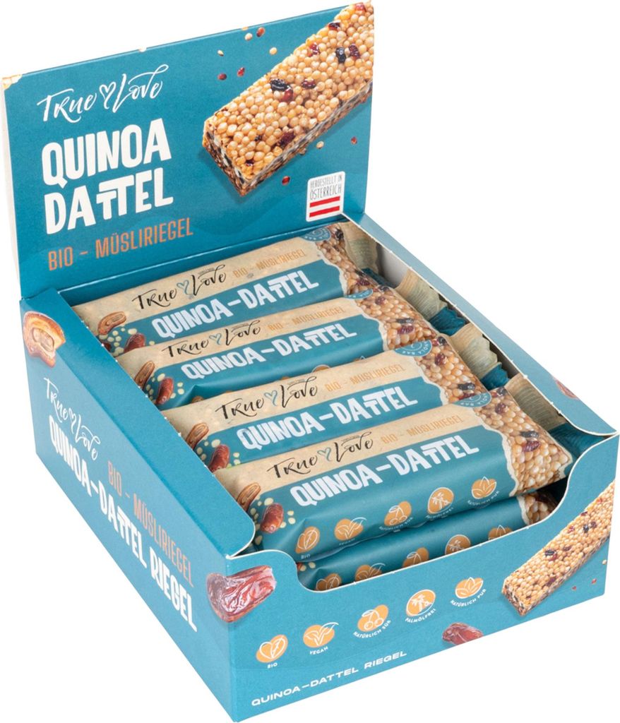 Quinoa and date bars 28g - 12-pack from True Love