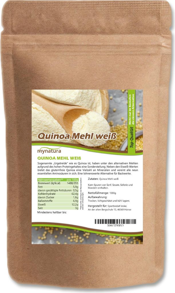 Quinoa flour – gluten-free flour alternative made from ground quinoa | Mynatura Superfood 2x1kg 2000g