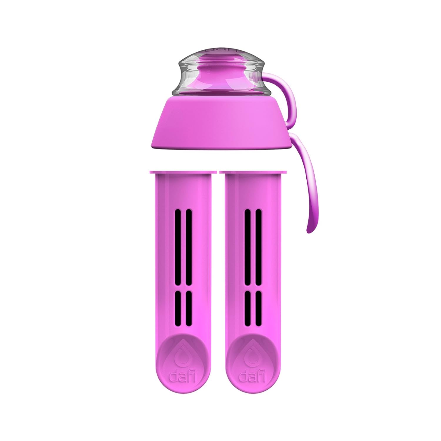 DAFI Set of 2 Filters + Cap for Soft and Solid Filter Bottle, Pink, Interchangeable Filters, Environmentally Friendly, BPA-Free, Removes the Taste and Odor of Chlorine