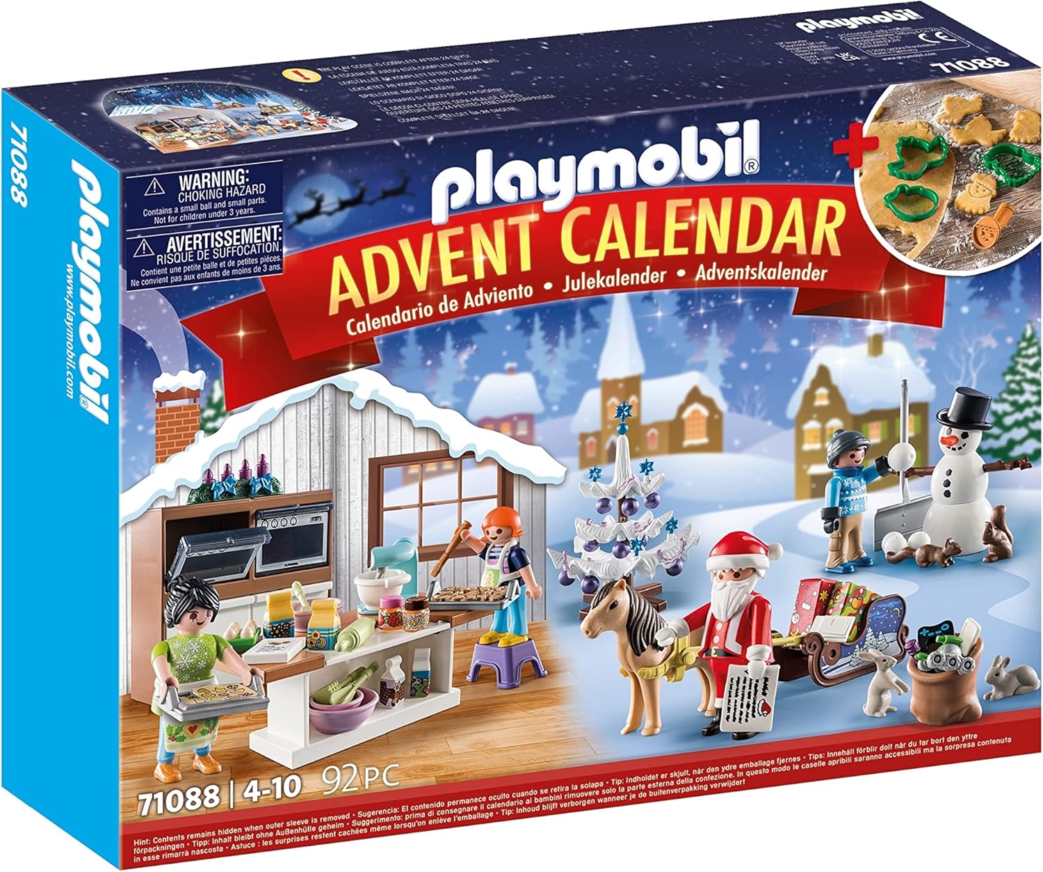 PLAYMOBIL Christmas 71088 Advent Calendar for Children: Christmas Baking with Cookie Shapes, Includes Toy Bakery, Toy for Children from 4 Years