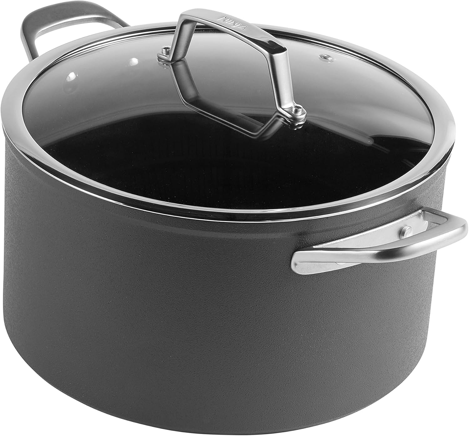 Ninja ZEROSTICK C30426UK Premium Cookware Stockpot with Glass Lid, Durable, Non-Stick, Hard Anodized Aluminum, Induction Safe, Oven Safe to 500F, Grey