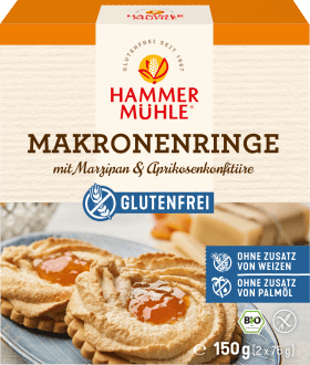Hammermühle Macaroon rings with marzipan & apricot jam (2 pieces), 150 g