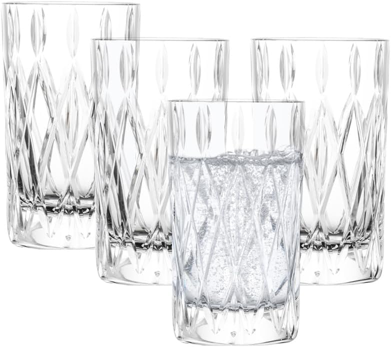 Schott Zwiesel Allround Age Tumblers (Set of 4), Modern Drinking Glass with Relief, Crystal Glasses, Dishwasher Safe (Item No. 124300)