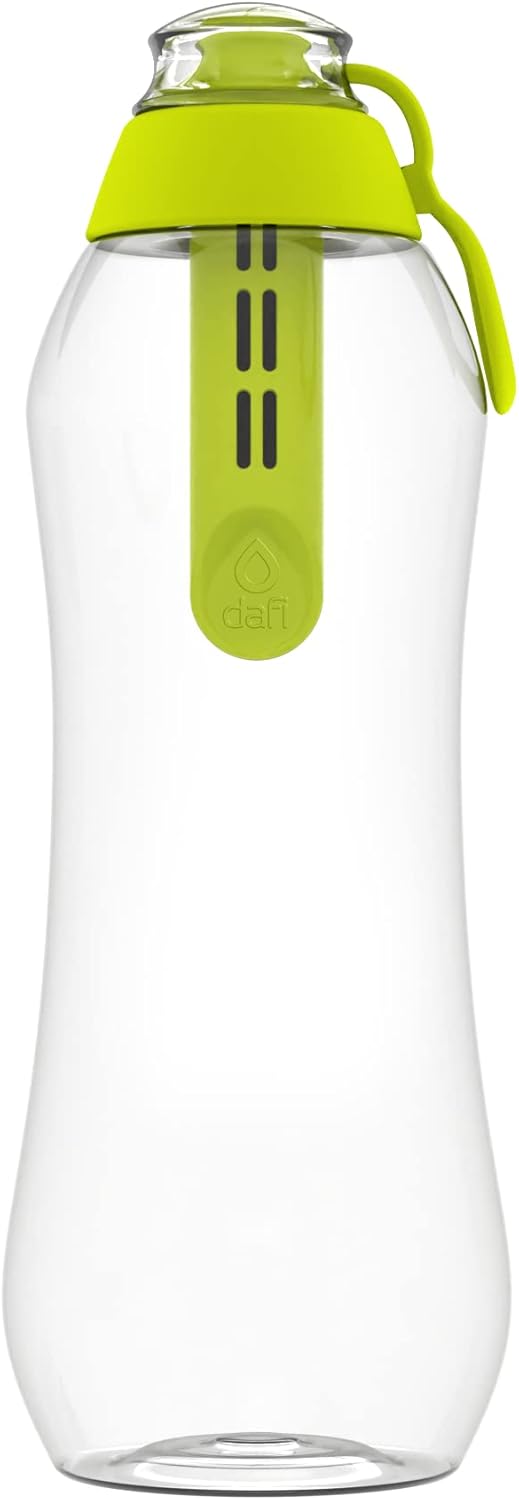 DAFI Store DAFI Water Bottle with Filter 0.7 L, Lime - Water Bottle with Water Filter, BPA-Free, Sports Bottle with Filtered Water for Travel - Filter Bottle Outdoor + Activated Carbon Filter Straw