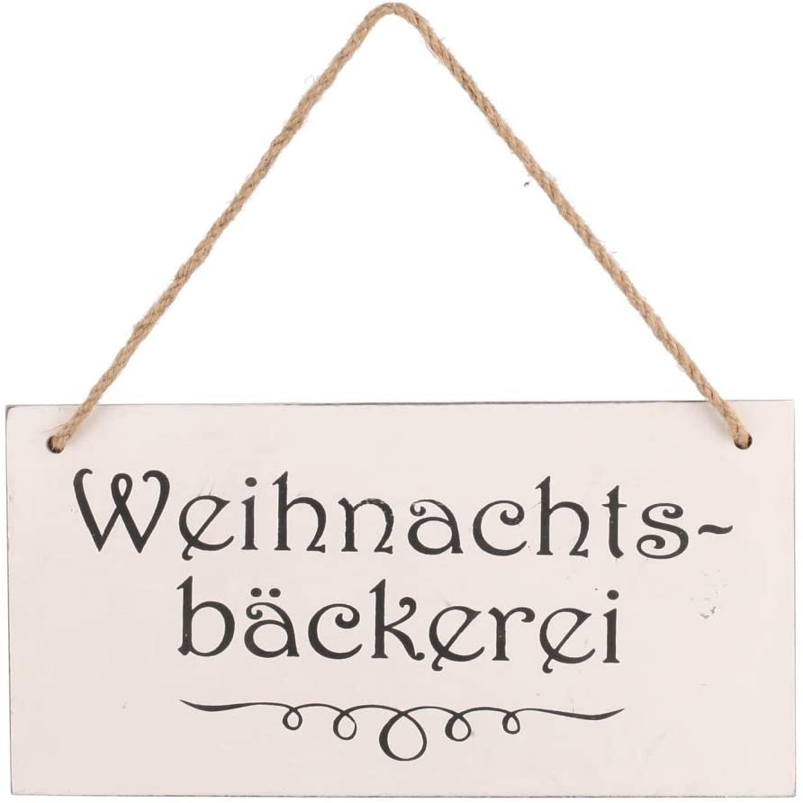 Annastore Vintage Christmas Bakery Hanging Door Sign 30 X 15 Cm