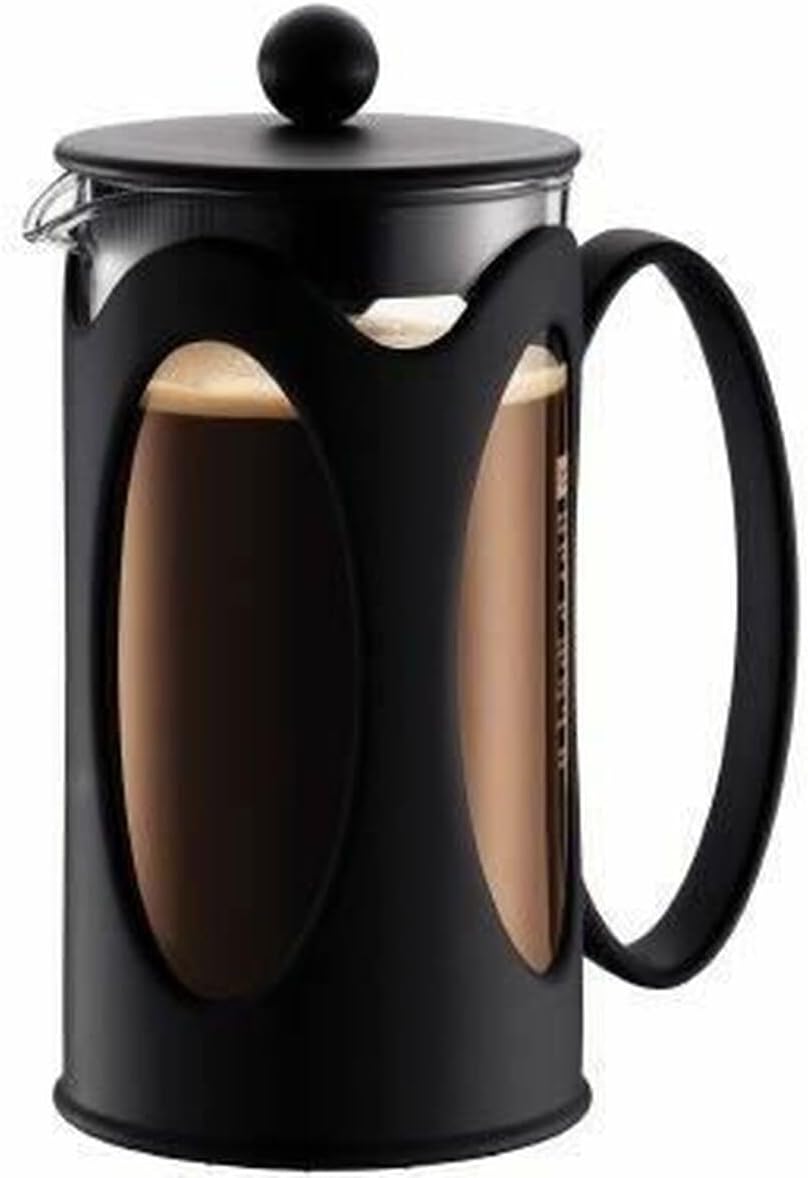 Bodum Kenya coffee maker with French press system, permanent stainless steel filter) black, 1,0L