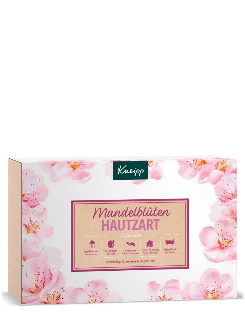 Kneipp Gift Set Almond Blossom Skin Tart Collection - Selected Almond Oil & Almond Blossom Best Seller: Shower Balm, Care Oil Bath, Cream Oil Exfoliation, Sensitive Body Milk & Hand Cream - Ideal poison