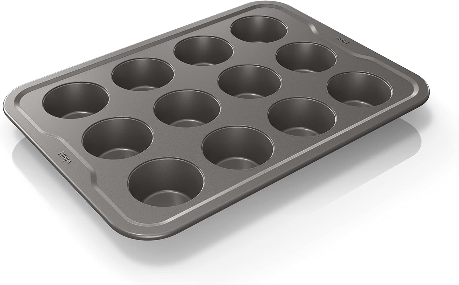 Ninja Foodi NeverStick B30212 Premium Muffin Pan for 12 Muffins, Non-Stick Coating, Oven Safe up to 250°C, Dishwasher Safe, Gray