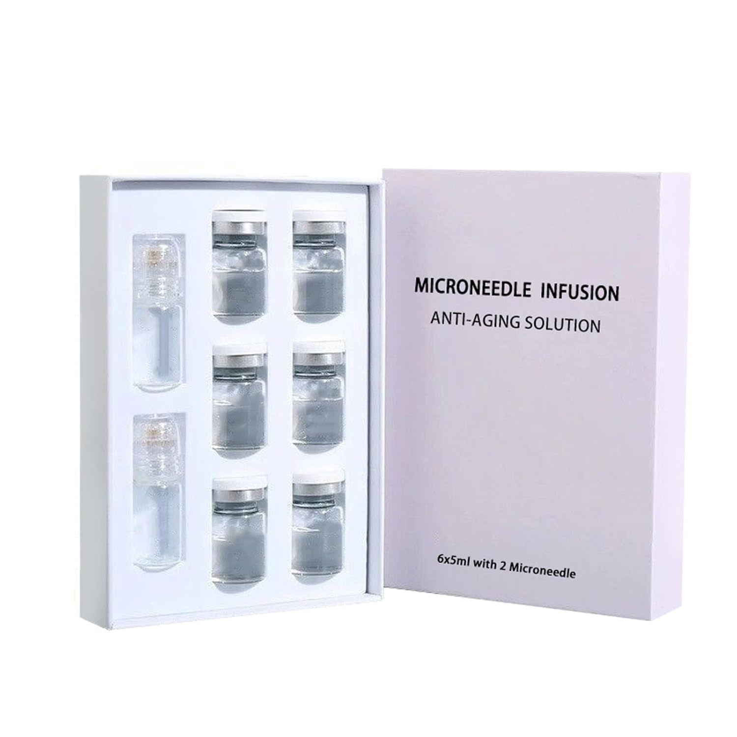 Woranb Micro Infusion System Microneedling Serum Set, Micro Needling Serum, Micro Infusion System, Gentle and Skin-Friendly, Deep Moisturizing, Suitable for a Variety of Skin Types (5 ml, 6 Pieces)