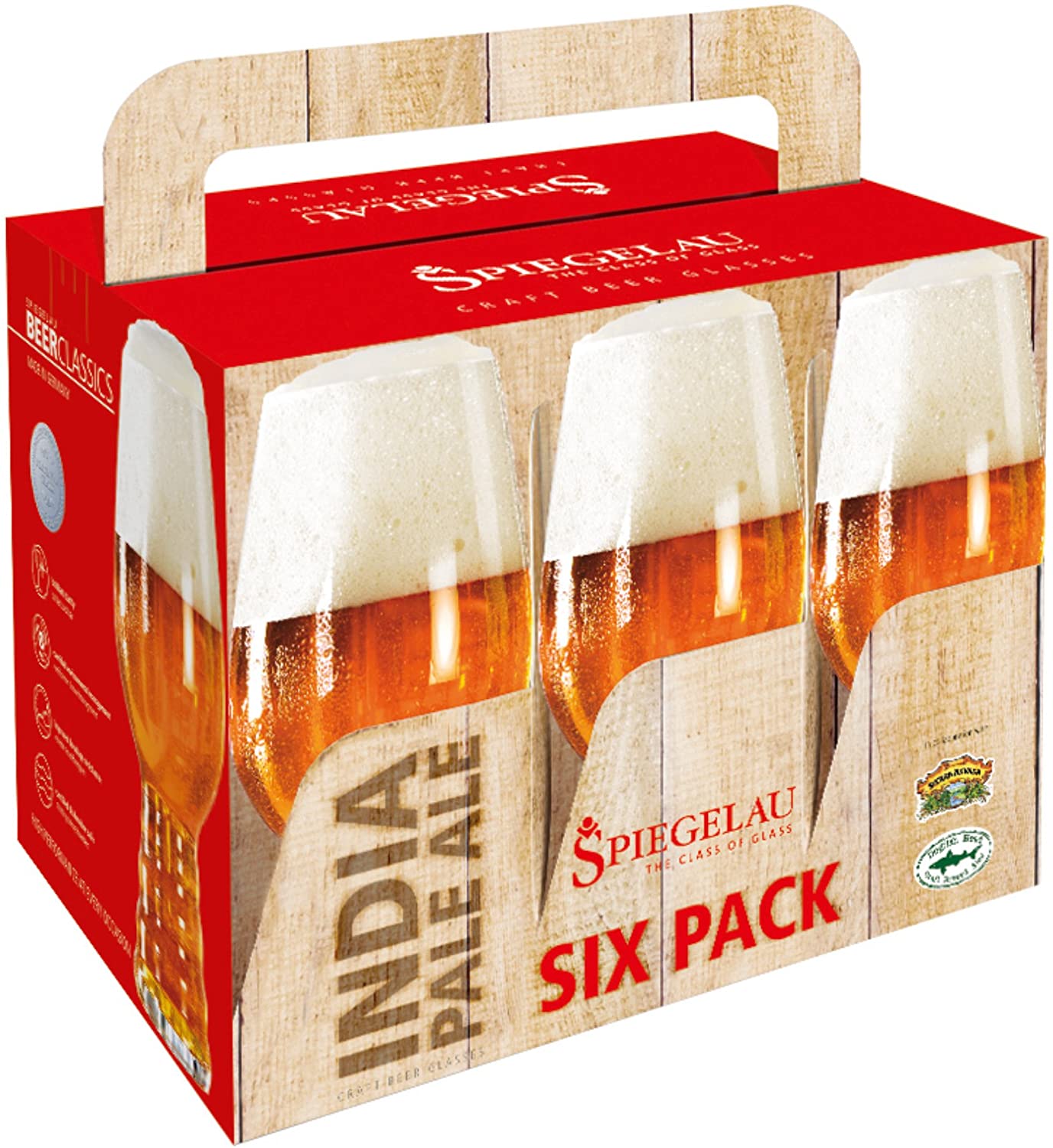 Spiegelau & Nachtmann Spiegelau Beer Classics Indian Pale Ale Six Pack 540 ml, Set of 6, Glass, B