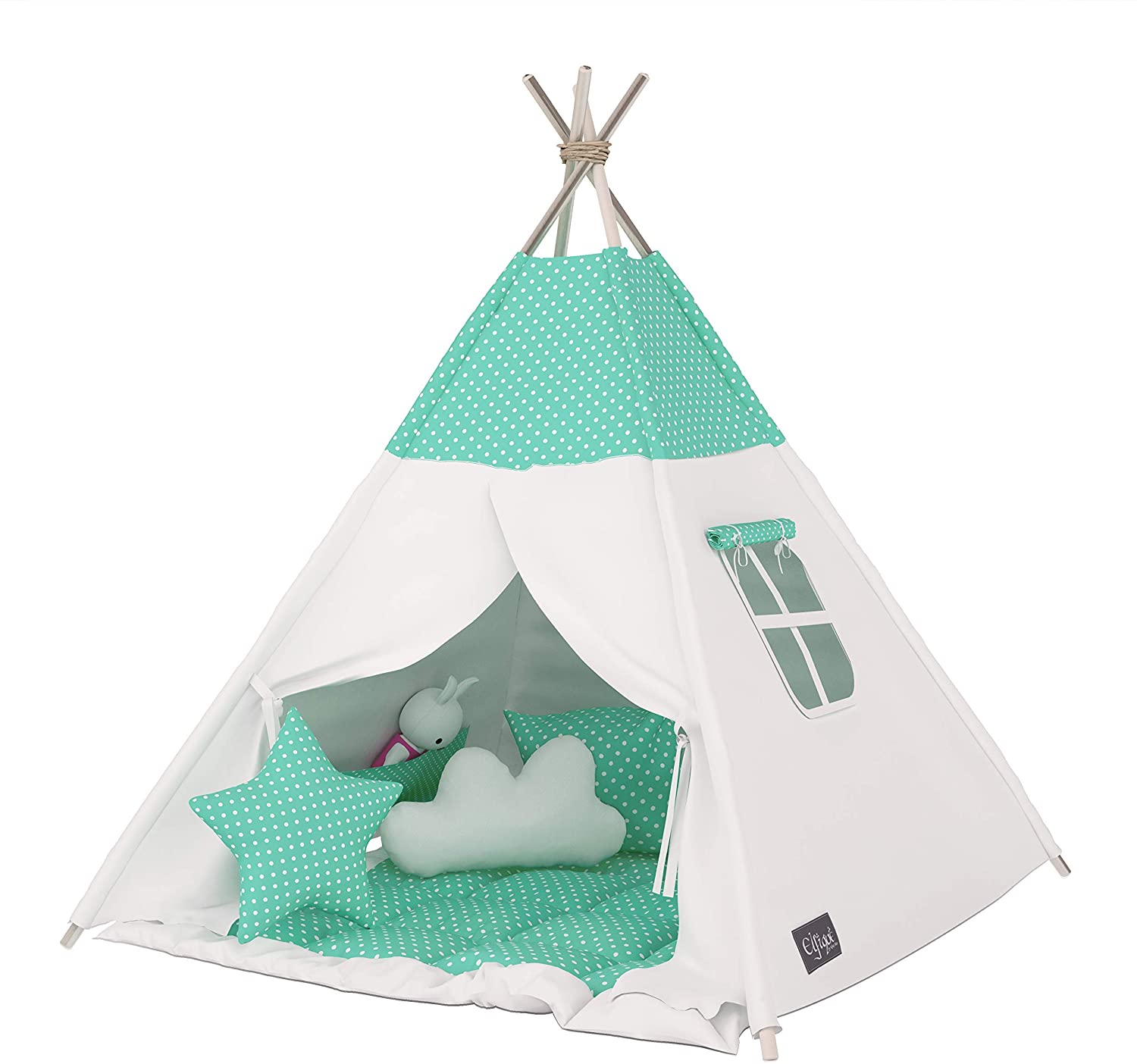 Elfique new Tipi Indian Tent play Tent Double Padded Blanket (Tent with Bla