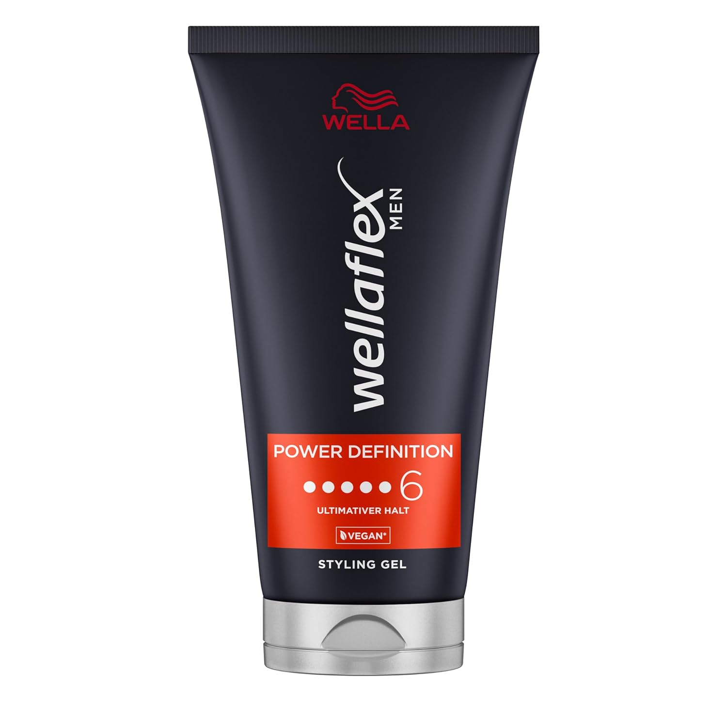 Wellaflex Men Power Definition Gel, Ultimate Hold Hair Gel, Vegan Hair Gel, Dermatologicalally Tested & Free From Silicones, 150 ml