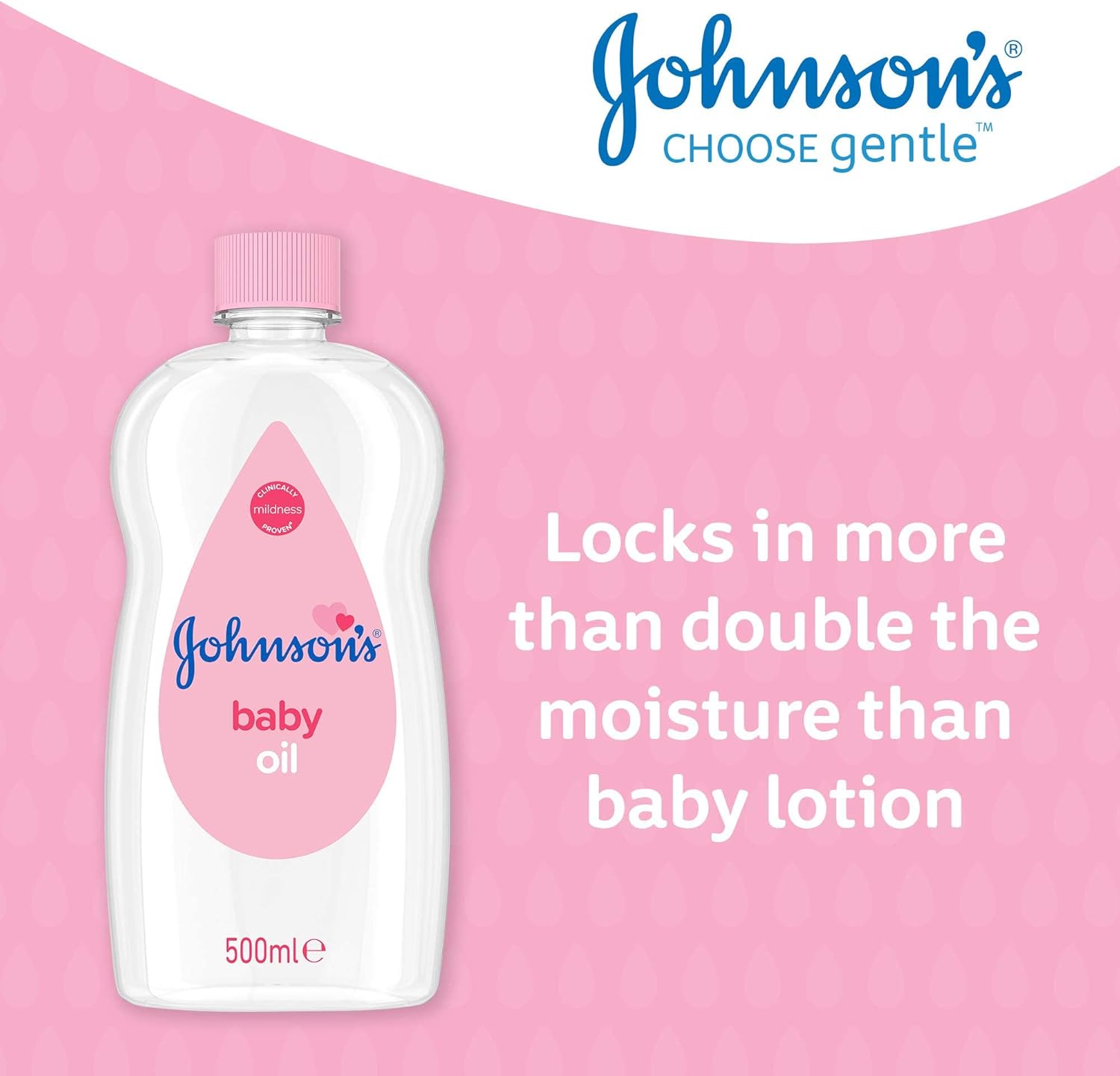 Johnsons Johnson\'s Baby Oil, (1 x 500 ml) (Pack of 2)