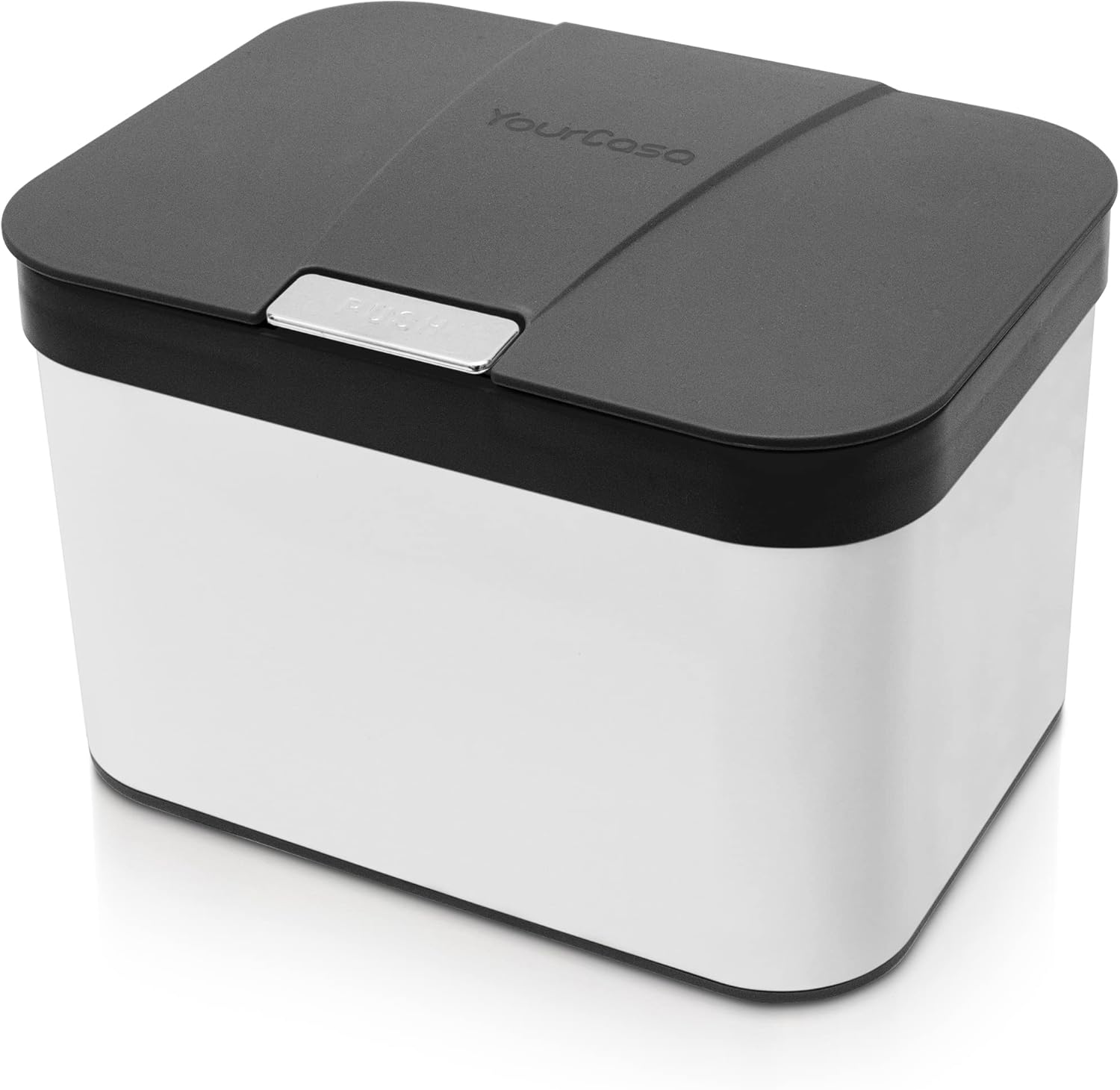YourCasa Organic Kitchen Waste Bin, 4.3 L, Made of Stainless Steel, Odour-Proof Organic Bin with Lid and Dishwasher-Safe Inner Insert, High-Quality Compost Bin & Organic Waste Container, Small (Black)