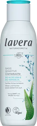 lavera NATURKOSMETIK Cream Shower Gel Basic Sensitive Aloe Vera & Almond Oil, 250 ml