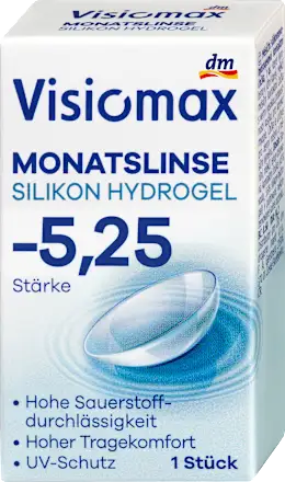Visiomax Silicone hydrogel monthly contact lens, diopter -5.25, 1 pc