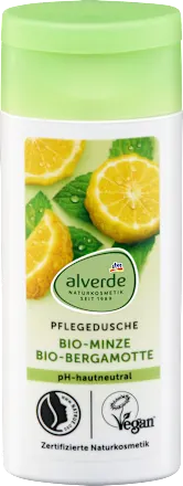 alverde NATURKOSMETIK Mint Bergamot Shower Gel, Travel Size, 50 ml