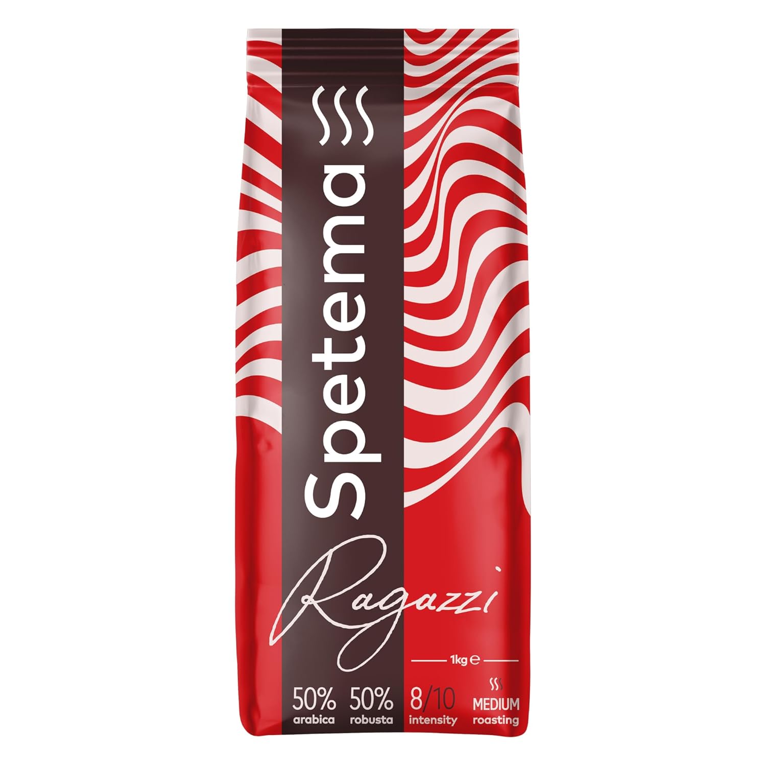 Spetema Ragazzi Espresso Bar - Premium Coffee Beans, 50% Arabica & 50% Robusta, Ideal for Espresso, with Delicate Aroma and Dense Taste, Intensity 8/10, Medium Roast, 1 kg